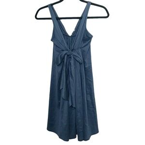 Elijah Blue Gray Sleeveless Deep V Tie Front Dress